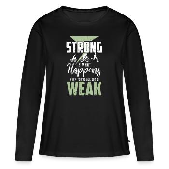 Triathlon - T-shirt manches longues Premium bio Femme - noir - Devant - Julia (174cm)