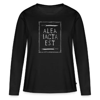 ALEA albus - Frauen Premium Bio Langarmshirt - Schwarz - Vorne - Julia (174cm)