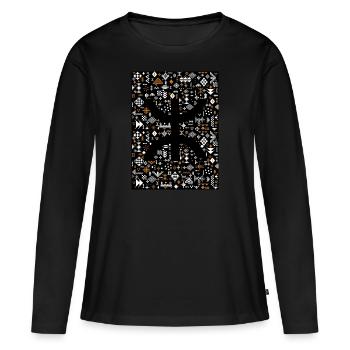 Z IMAZIGHEN - T-shirt manches longues Premium bio Femme - noir - Devant - Julia (174cm)
