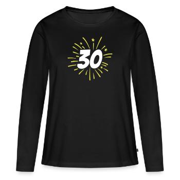 30 ans 30 ans de feux d’artifice - T-shirt manches longues Premium bio Femme - noir - Devant - Julia (174cm)