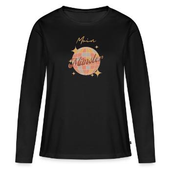 Moin Münster - Frauen Premium Bio Langarmshirt - Schwarz - Vorne - Julia (174cm)