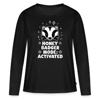 Blaireau Miel Blaireau Animal - T-shirt manches longues Premium bio Femme - noir - Devant - Julia (174cm)