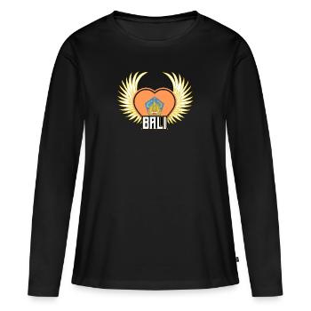 Bali - T-shirt manches longues Premium bio Femme - noir - Devant - Julia (174cm)