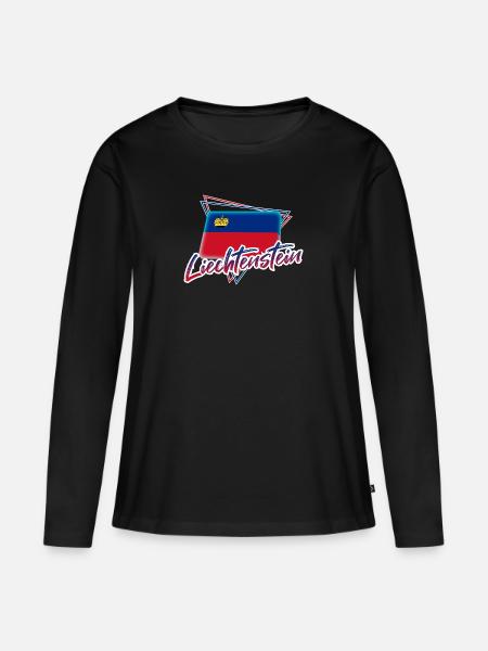 Liechtenstein - Frauen Premium Bio Langarmshirt - Schwarz