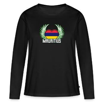 Mauritius - Women's Premium Organic Long Sleeve Shirt - black - Front - Julia (174cm)