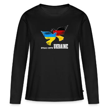 Ukraine - T-shirt manches longues Premium bio Femme - noir - Devant - Julia (174cm)