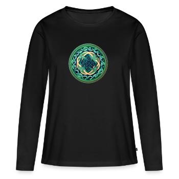 Celte - T-shirt manches longues Premium bio Femme - noir - Devant - Julia (174cm)