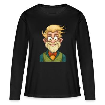 verrückter Professor - Frauen Premium Bio Langarmshirt - Schwarz - Vorne - Julia (174cm)