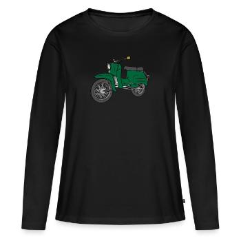 Schwalbe Schwälbchen Simson Suhl - Frauen Premium Bio Langarmshirt - Schwarz - Vorne - Julia (174cm)