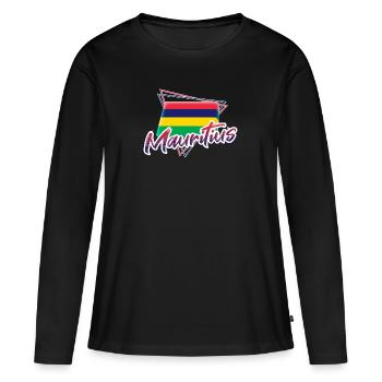 Mauritius - Women's Premium Organic Long Sleeve Shirt - black - Front - Julia (174cm)