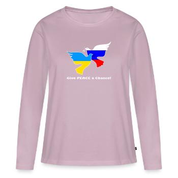 Frieden - Frauen Premium Bio Langarmshirt - Altrosa - Vorne - Julia (174cm)