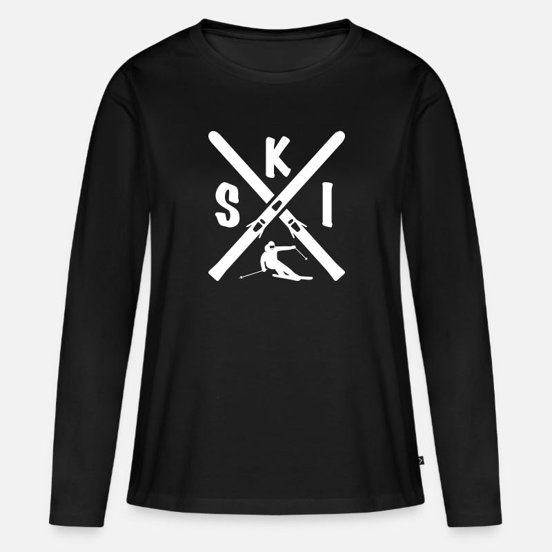 SKI - Women's Premium Organic Long Sleeve Shirt - black