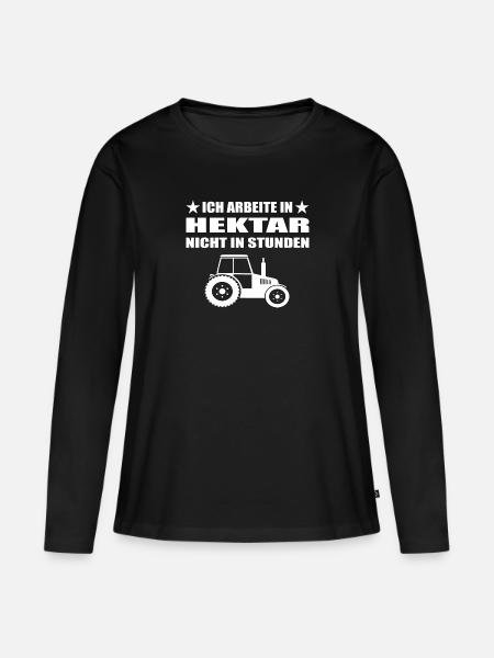 Traktor - Frauen Premium Bio Langarmshirt - Schwarz