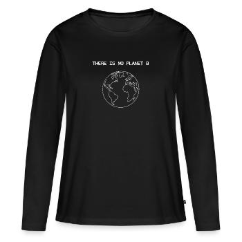 Il n'y a pas de planète B - T-shirt manches longues Premium bio Femme - noir - Devant - Julia (174cm)