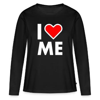 I love me - T-shirt manches longues Premium bio Femme - noir - Devant - Julia (174cm)