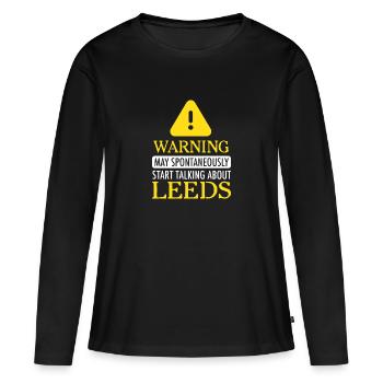ATTENTION!: Leeds - T-shirt manches longues Premium bio Femme - noir - Devant - Julia (174cm)