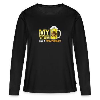 POOL / BILLIARDS: Pool Problem - Frauen Premium Bio Langarmshirt - Schwarz - Vorne - Julia (174cm)