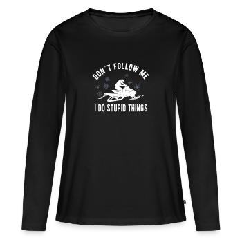 SNOWMOBILING:/ SNOWMOBILE don’t follow me - T-shirt manches longues Premium bio Femme - noir - Devant - Julia (174cm)