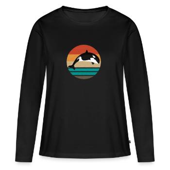 Orca Killer Whale Ocean - T-shirt manches longues Premium bio Femme - noir - Devant - Julia (174cm)