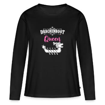 Drachenboot, Queen, Paddeln, Fun, Geschenk, Kanu - Frauen Premium Bio Langarmshirt - Schwarz - Vorne - Julia (174cm)