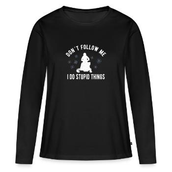 SNOWMOBILING:/ SNOWMOBILE don’t follow me - T-shirt manches longues Premium bio Femme - noir - Devant - Julia (174cm)