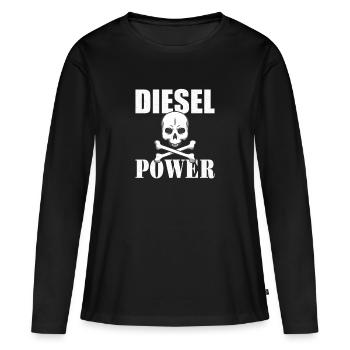 DIESEL MECHANIC / DIESEL TRUCKER Diesel Power - T-shirt manches longues Premium bio Femme - noir - Devant - Julia (174cm)