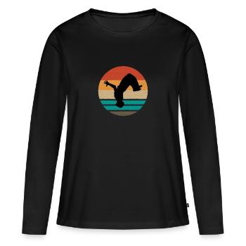 GYMNASTICS TUMBLER : Backflip - T-shirt manches longues Premium bio Femme - noir - Devant - Julia (174cm)