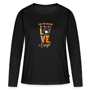 Vinyle Records LP Collector Record Lover Audiophile - T-shirt manches longues Premium bio Femme - noir - Devant - Julia (174cm)