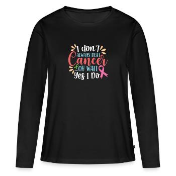 Cancer Fighter Cancer Awareness Cancer Survivor - T-shirt manches longues Premium bio Femme - noir - Devant - Julia (174cm)