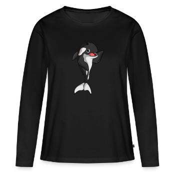 Orca Whale Killer Whale Enfants - T-shirt manches longues Premium bio Femme - noir - Devant - Julia (174cm)