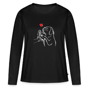 Dogue de Bordeaux Dogue Chiens - T-shirt manches longues Premium bio Femme - noir - Devant - Julia (174cm)