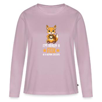 Fuchs Füchse Kinder - Frauen Premium Bio Langarmshirt - Altrosa - Vorne - Julia (174cm)