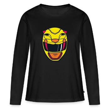 Power Rangers Casque De Ranger Jaune Costume - T-shirt manches longues Premium bio Femme - noir - Devant - Julia (174cm)