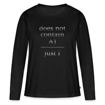 Keine KI, nur ich - Frauen Premium Bio Langarmshirt - Schwarz - Vorne - Julia (174cm)