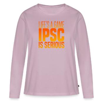 IPSC IS SERIOUS - Women's Premium Organic Long Sleeve Shirt - dusky pink - Front - Julia (174cm)