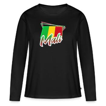 Mali - T-shirt manches longues Premium bio Femme - noir - Devant - Julia (174cm)