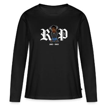 Cool R.I.P Comic Style Rapper de 1963 à 2022 - T-shirt manches longues Premium bio Femme - noir - Devant - Julia (174cm)