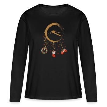 Rudern Weihnachten Weihnachtstraumfänger - Frauen Premium Bio Langarmshirt - Schwarz - Vorne - Julia (174cm)