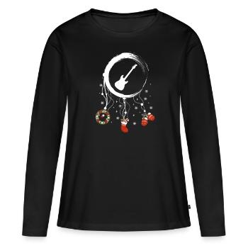 E-Bass Weihnachten Weihnachtstraumfänger - Frauen Premium Bio Langarmshirt - Schwarz - Vorne - Julia (174cm)