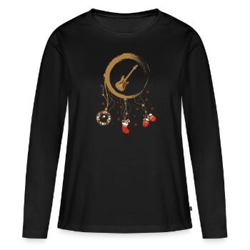 E-Bass Weihnachten Weihnachtstraumfänger - Frauen Premium Bio Langarmshirt - Schwarz - Vorne - Julia (174cm)