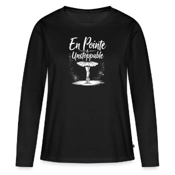 En Pointé and unstoppable ballet dancer - Women's Premium Organic Long Sleeve Shirt - black - Front - Julia (174cm)
