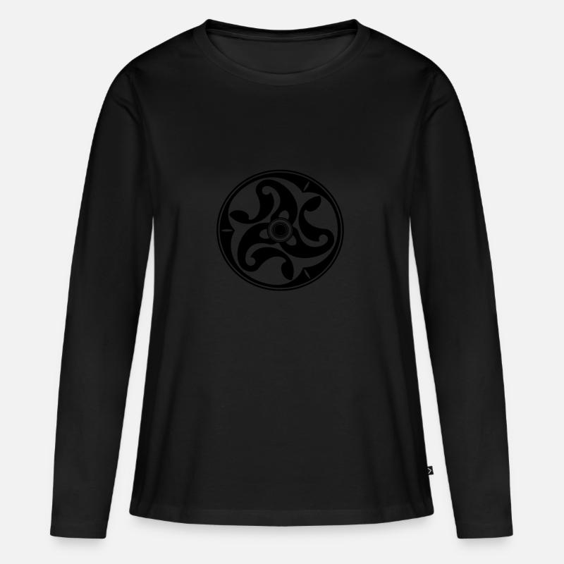 RuSwa - Frauen Premium Bio Langarmshirt - Schwarz