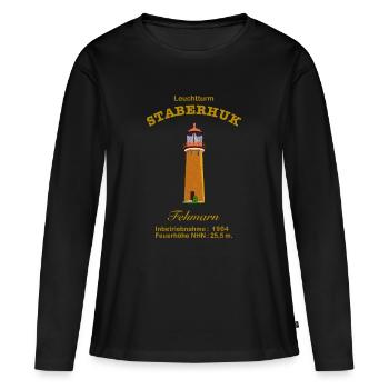 Fehmarn, Landmark Lighthouse Staberhuk - Women's Premium Organic Long Sleeve Shirt - black - Front - Julia (174cm)