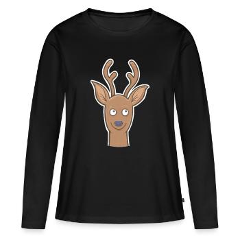 Rehbock - Frauen Premium Bio Langarmshirt - Schwarz - Vorne - Julia (174cm)