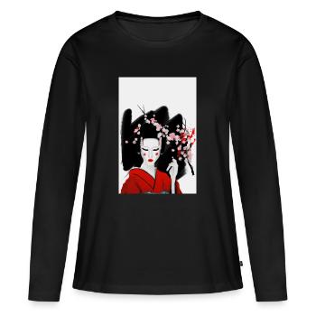 Blutige Geisha - Frauen Premium Bio Langarmshirt - Schwarz - Vorne - Julia (174cm)