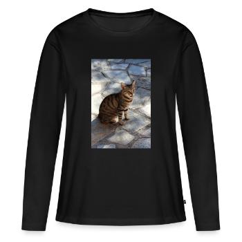 Cat Kitten - Women's Premium Organic Long Sleeve Shirt - black - Front - Julia (174cm)