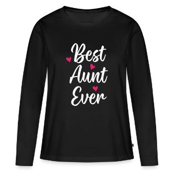 Beste Tante aller Zeiten - Frauen Premium Bio Langarmshirt - Schwarz - Vorne - Julia (174cm)
