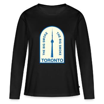 Toronto CNTower Big Smoke - T-shirt manches longues Premium bio Femme - noir - Devant - Julia (174cm)