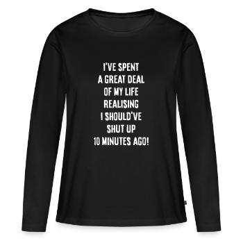 J’aurais dû me taire - T-shirt manches longues Premium bio Femme - noir - Devant - Julia (174cm)
