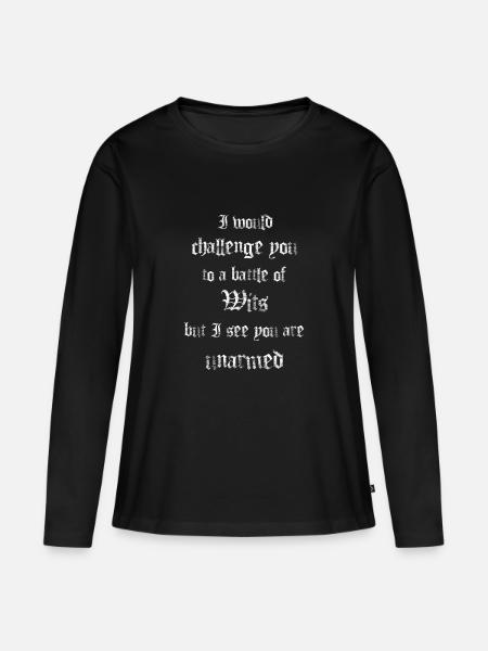 Battle of wits - Women's Premium Organic Long Sleeve Shirt - black